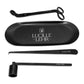 Lucille Lehr Candle Care Set: Elevate your candle experience with the Lucille Lehr Candle Care Set, featuring a sleek black tray, wick trimmer, candle snuffer, and wick dipper. Each tool is crafted to enhance candle longevity and maintain a clean burn, all elegantly embossed with the Lucille Lehr logo for a touch of luxury.