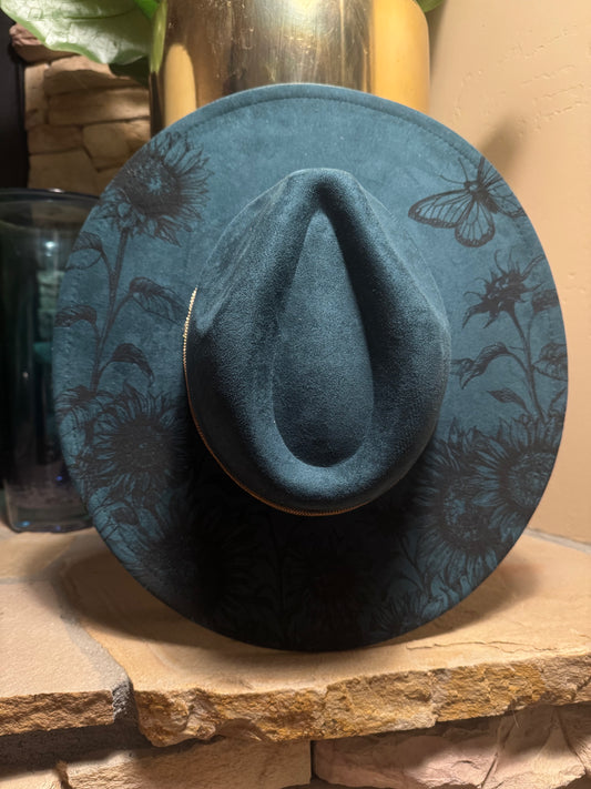 In Bloom Vegan Suede Wide Brim Hat