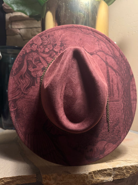 La Vida Sagrada Suede Wide Brim Hat