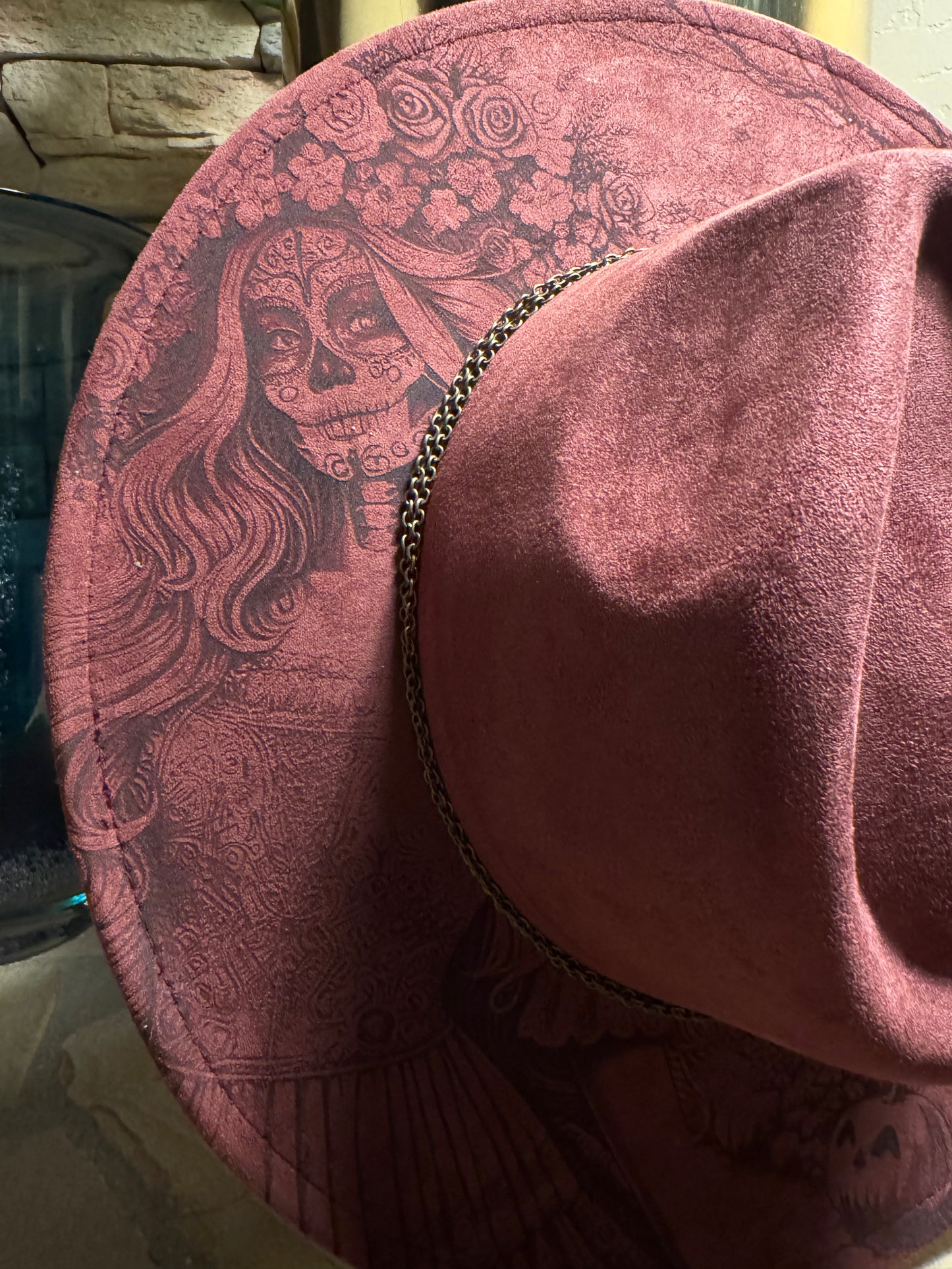 La Vida Sagrada Suede Wide Brim Hat