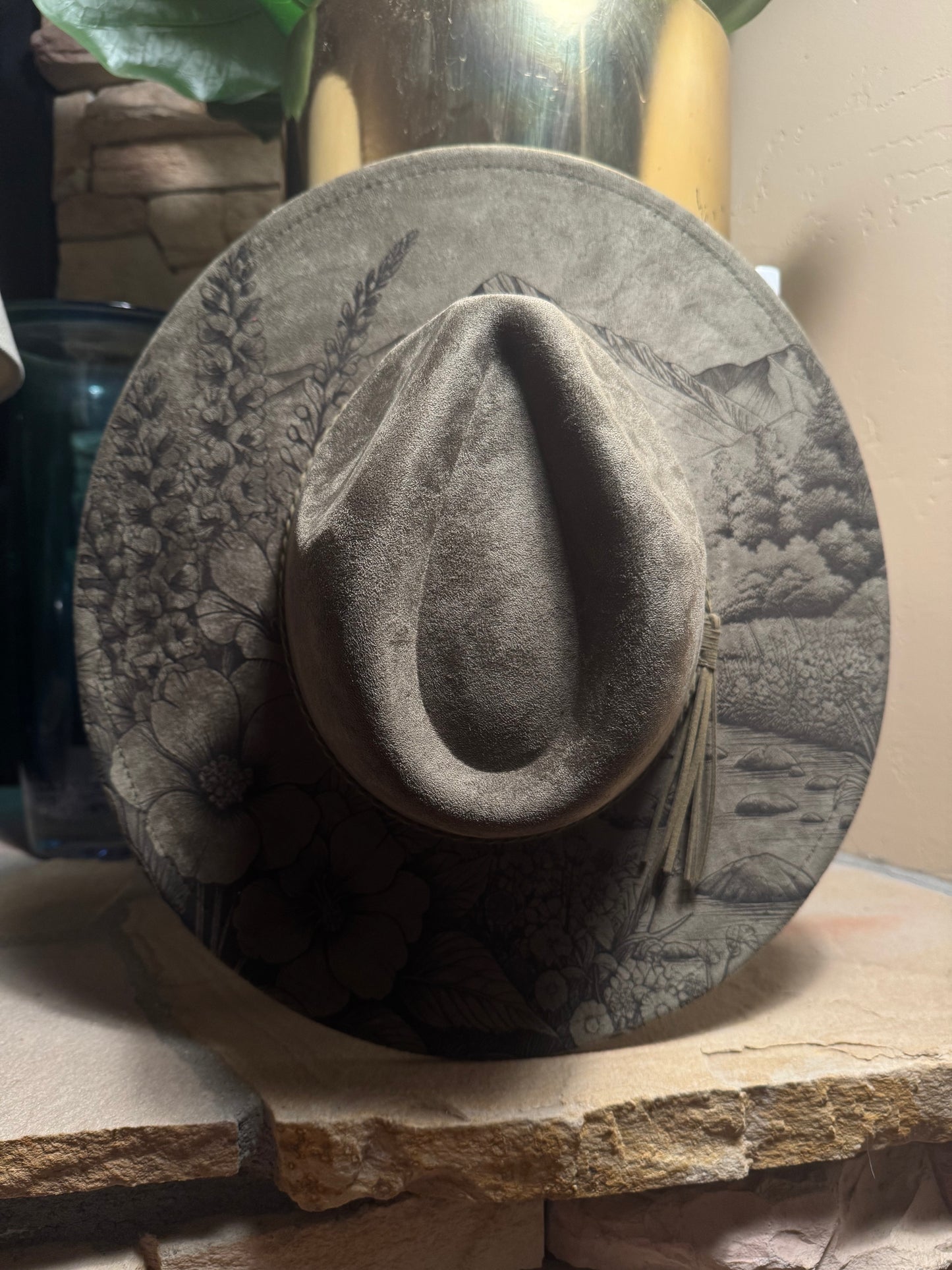 Still Water Vegan Suede Wide Brim Hat