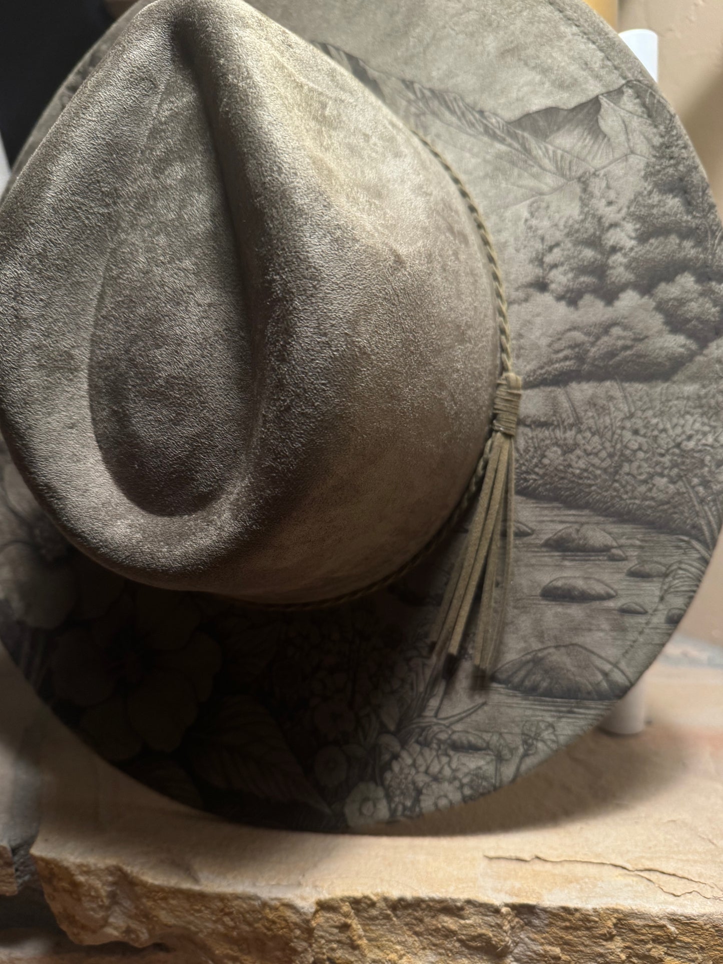 Still Water Vegan Suede Wide Brim Hat