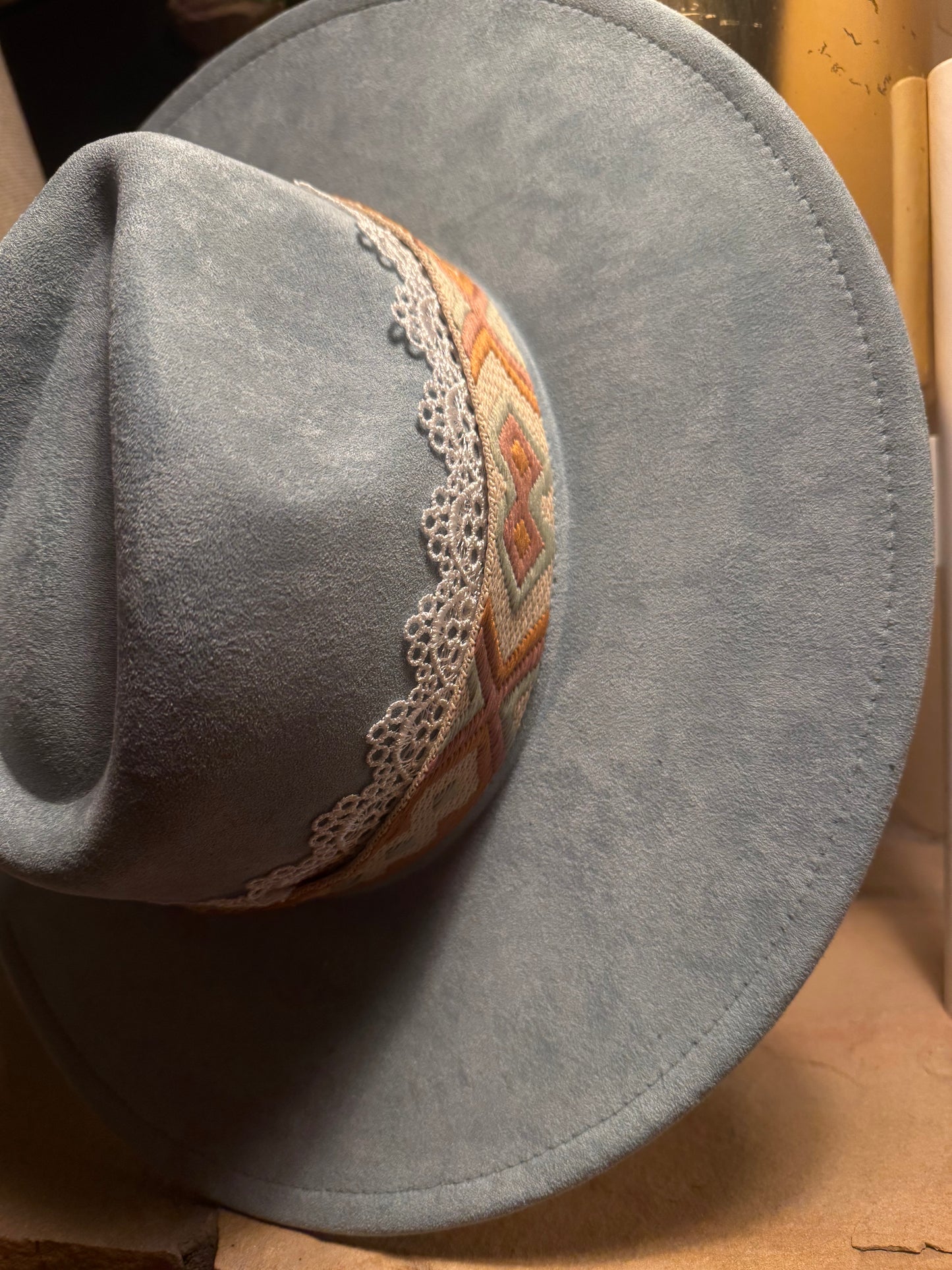 Still Water Vegan Suede Wide Brim Hat