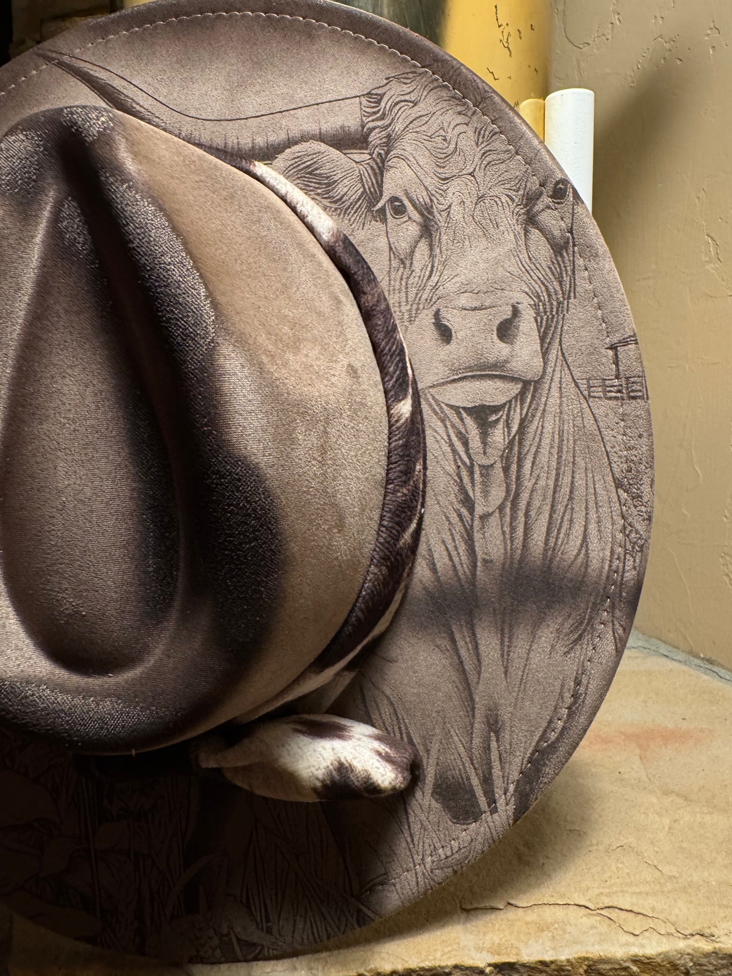 Rooted West Burned Vegan Suede Wide Brim Hat