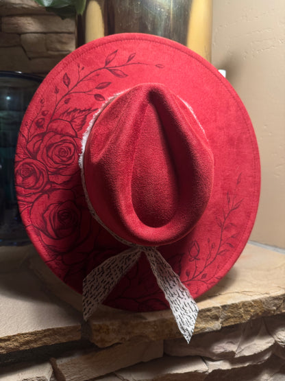 Rose Marie Vegan Suede Wide Brim Hat
