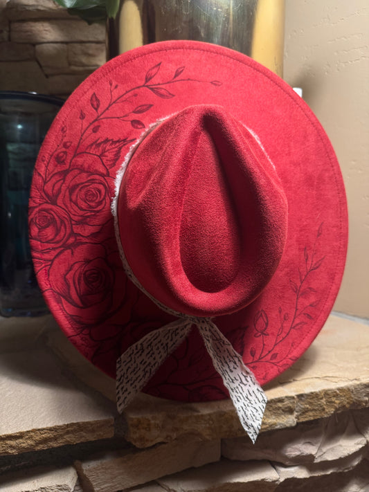 Rose Marie Vegan Suede Wide Brim Hat
