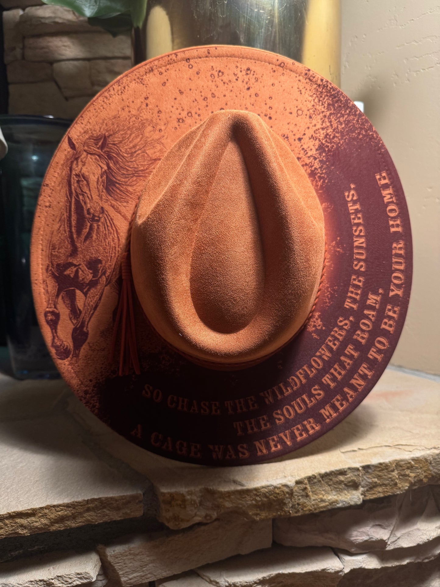 Untamed Spirit Vegan Suede Wide Brim Hat