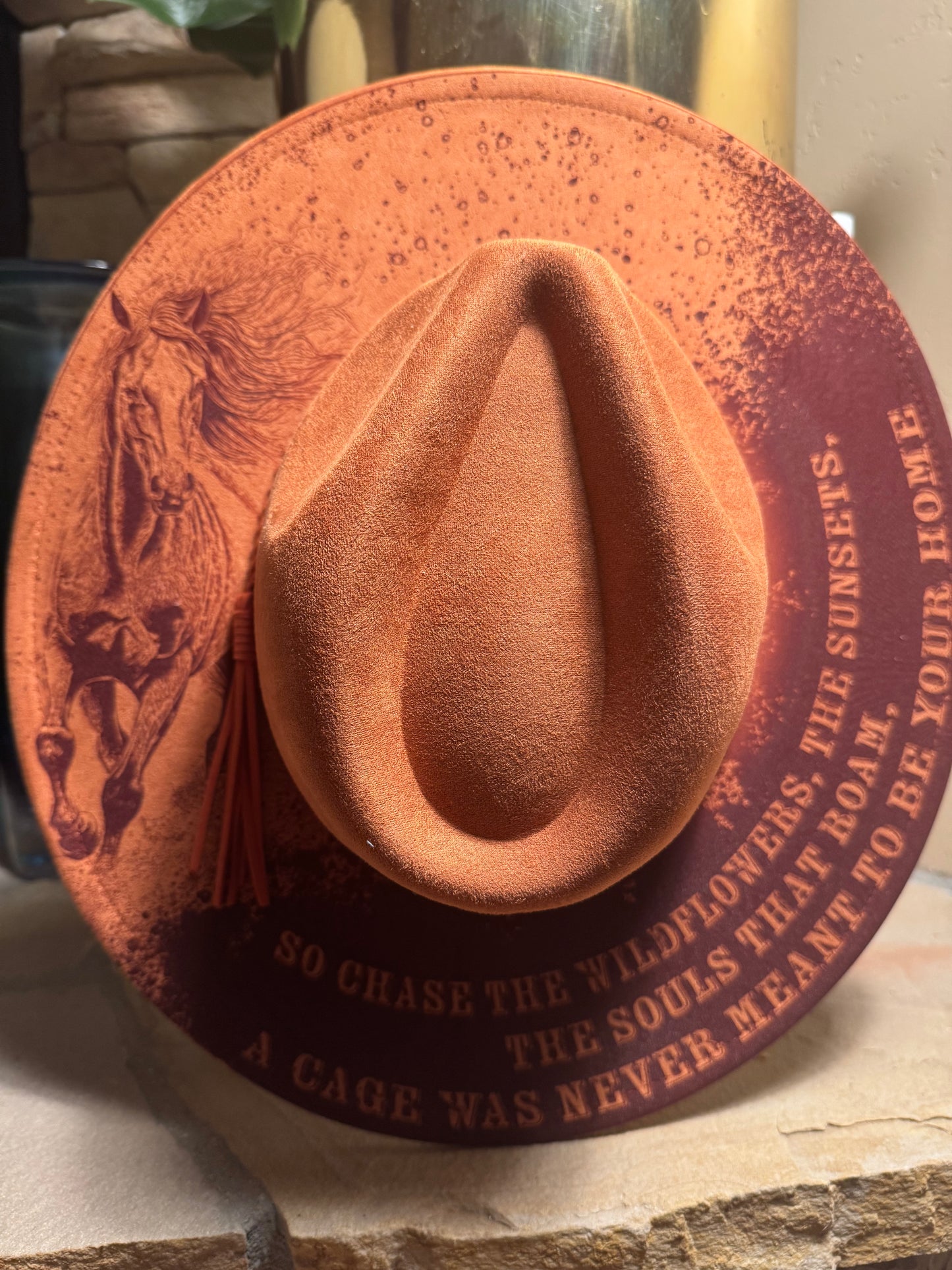 Untamed Spirit Vegan Suede Wide Brim Hat