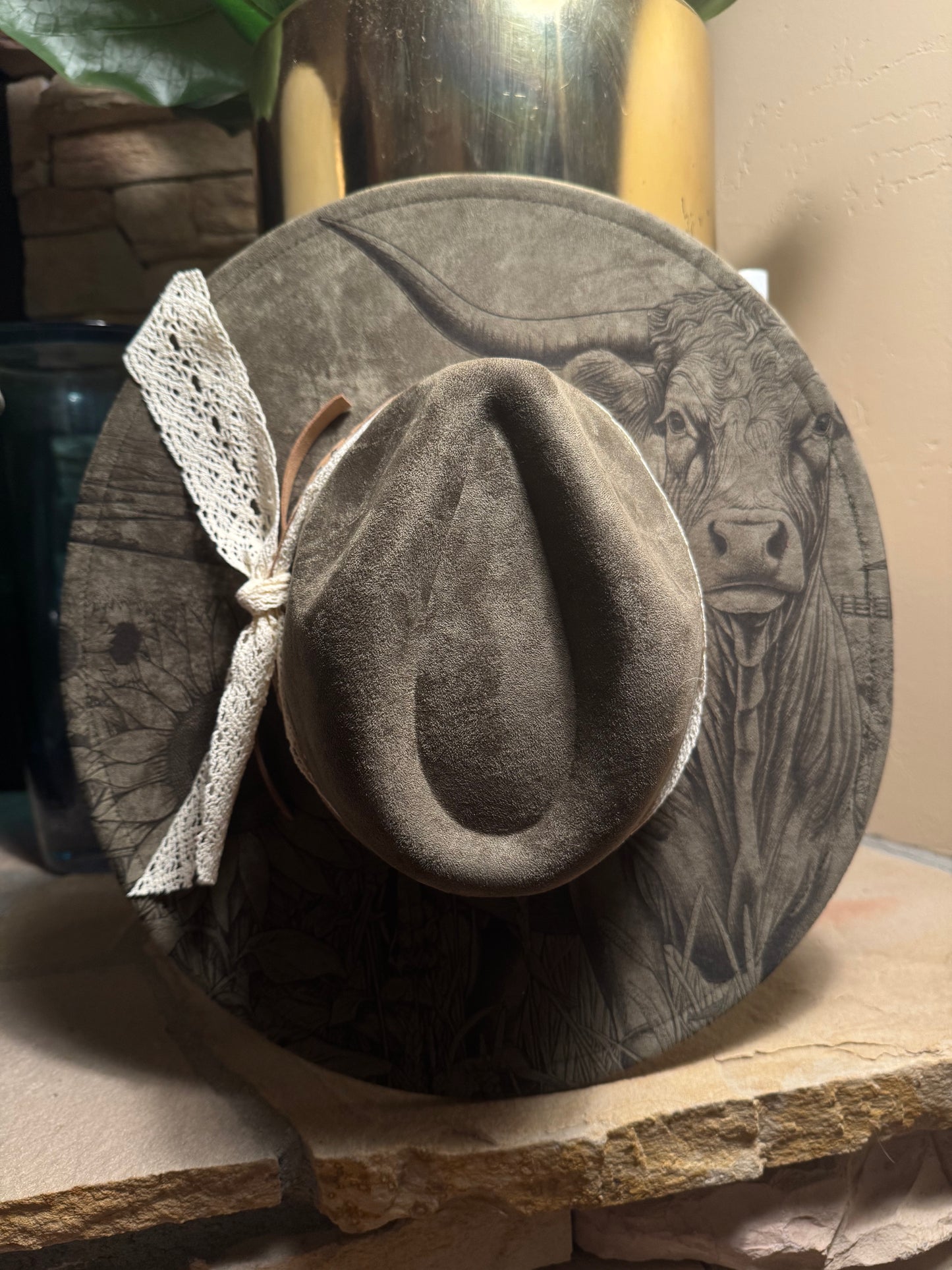 Rooted West Vegan Suede Wide Brim Hat